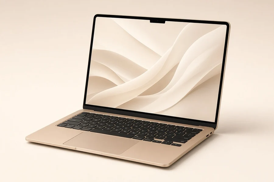 Conceptual Starlight MacBook Air illustration. Ask for photos of this exact unit