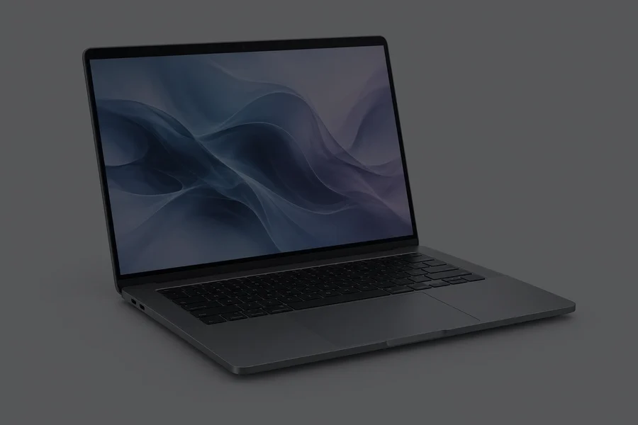 Conceptual Space Black MacBook Pro illustration. Ask for photos of this exact unit