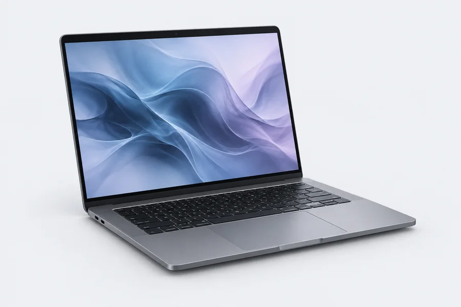 Conceptual 14-inch MacBook Pro model illustration